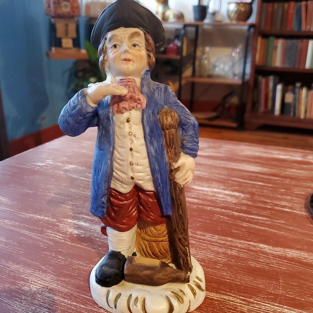 Vintage Peg-Leg Pirate Figurine—Chalkware Ceramic (Japan, 1950s–60s)